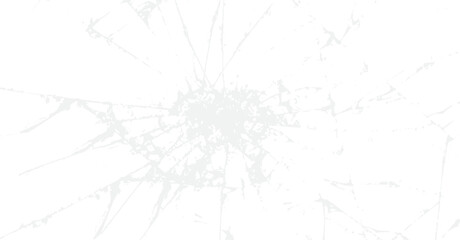 A white background featuring a central point of impact with radiating cracks and fractures resembling shattered glass or ice.
