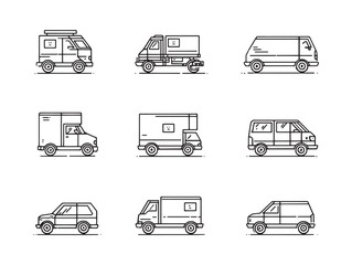 Van modern cargo delivery transport illustration