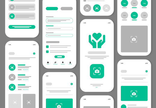 Mobile App Wireframe UI UX Design Template