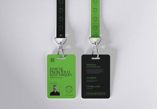 Modern Corporate Lanyard ID Card Mockup