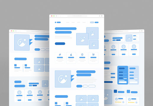 Modern Landing Page Wireframe Layout for Modern UI UX Web Design