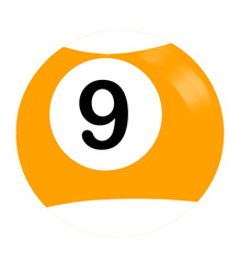 Billiard Ball Number 9 Illustration