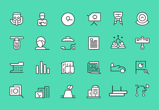 Presentation Icon Set For Business Items