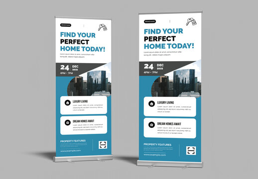 Property Sale Real Estate Roll Up Banner Template