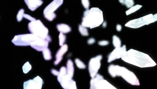 Floating Petals: A close-up shot of delicate petals dancing against a dark background, symbolizing elegance, fragility, and the fleeting beauty of spring.
