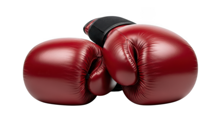 Pair of rich red boxing gloves ready for intense combat and championship fights