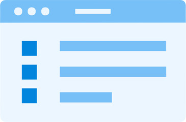 Obraz premium Simple Flat Design Browser Window with Content List Icon