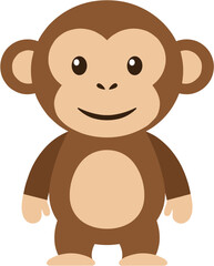 Fototapeta premium Cute Cartoon Style Full Body Monkey Character Illustration Design Asset