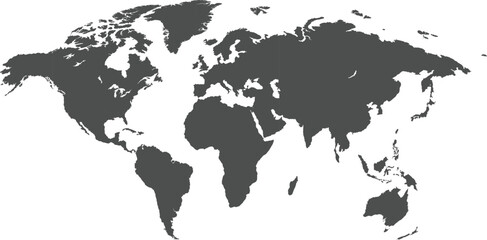 Minimalist Vector World Map – Editable Illustrator & EPS © Alishba