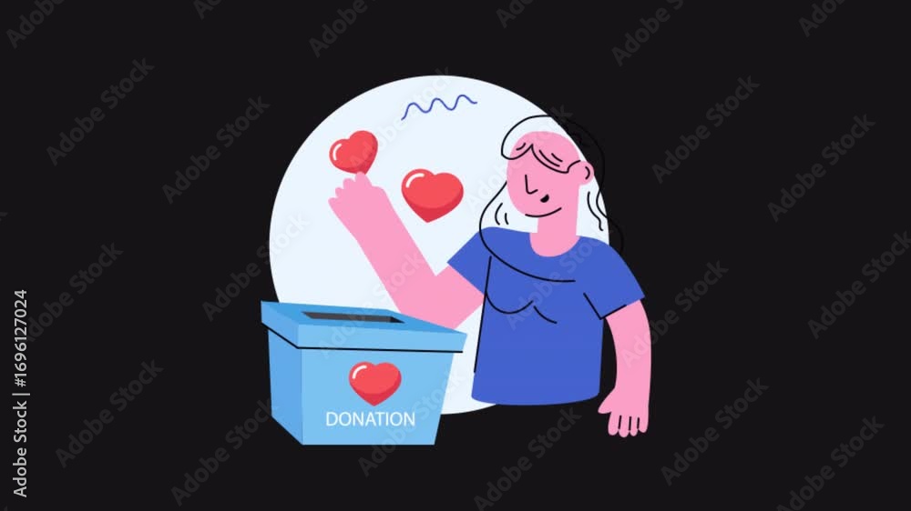 Poster donation box 2d motion graphics animation alpha channel