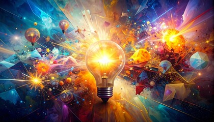 Stunning Abstract representation of ideas and innovation painted soft edges