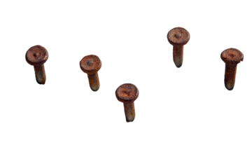 Rusty Iron Nails on Black Background