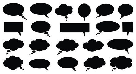 various speech bubble shapes arranged neatly in rows