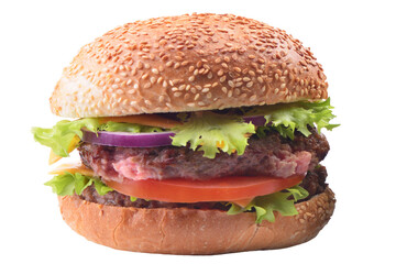Hamburger isolated on white