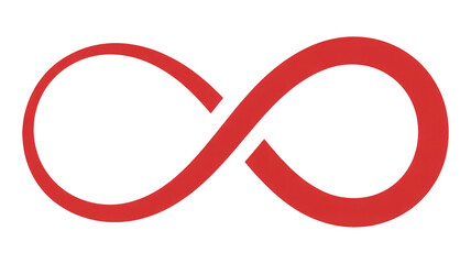 Dynamic red infinity symbol represents limitless possibilities