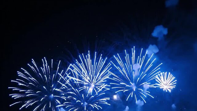On-edge blue fireworks 4k video