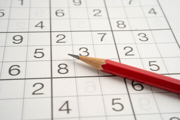 Puzzle game with pencil for practice skill.
