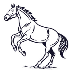 Dynamic Rearing Horse Illustration Capturing Majestic Equine Power and Spirit