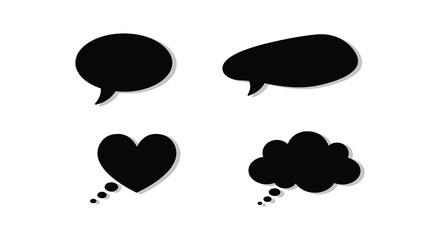 various speech bubbles shapes including heart and cloud designs © Mstsalma