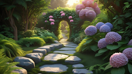 Scenic barn with wildflowers