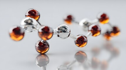 Futuristic and Ultra-High Definition 3D Visualization of Histamin Molecule Showcasing Intricate Chemical Designs Against a Pure White Backdrop