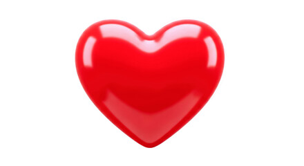 red heart 3d model perfect valentines symbol, love and passion, isolated on transparent background