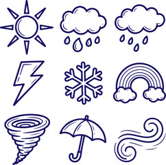 Hand-drawn collection of essential creative tools for artistic expression, drawing, and painting projects