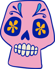 Hand-drawn Mexican Sugar Skull - Day of the Dead series