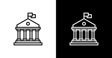 Obraz premium Governance Pillar White Icon Set Design