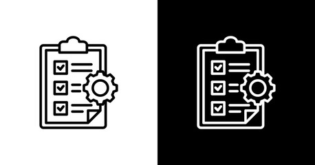 Compliance Gear White Icon Set Design