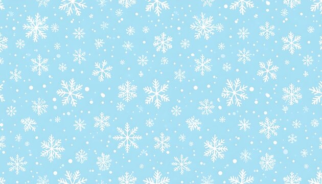Winter snowflake pattern on light blue