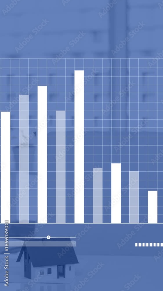 Poster animation of statistics and financial data processing over world map