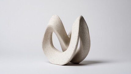 Abstract ceramic sculpture with transparent background