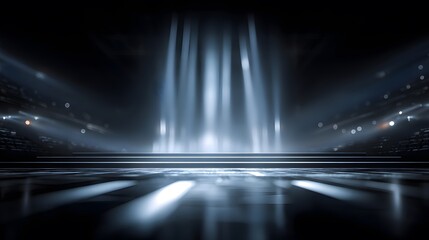 Abstract Futuristic Stage Arena with Dynamic Lighting Effects and Minimalistic Empty Design