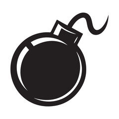 bomb icon or logo isolated sign symbol vector illustration. Vector black silhouette. with white background
