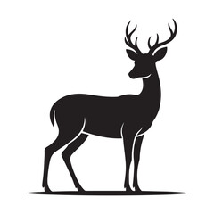 deer icon or logo isolated sign symbol vector illustration. Vector black silhouette. with white background