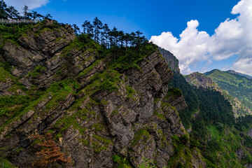 mountain landscape with blue sky