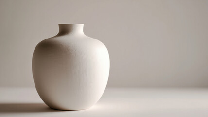 White ceramic vase on white surface