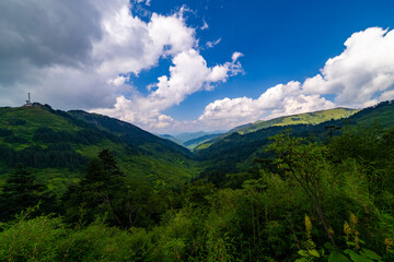 mountain landscape with clouds