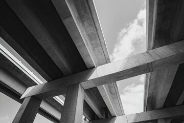 Abstract view of concrete overpass structure