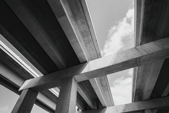 Abstract view of concrete overpass structure