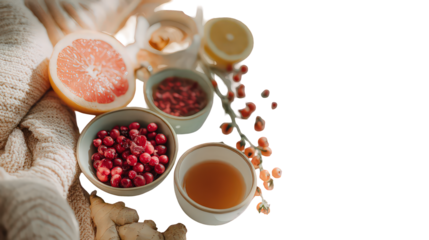 Warm Winter Citrus Tea with Cranberries and Ginger