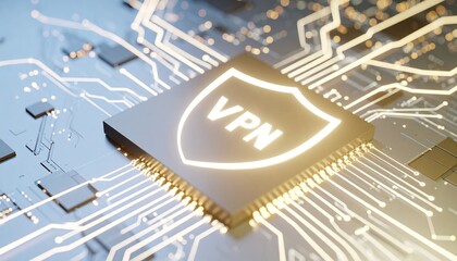 VPN button representing virtual private network security concept