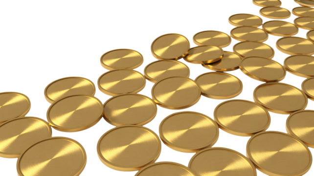 Golden coins cascade, wealth abundance prosperity investment