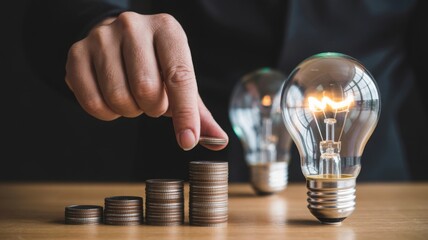Investment and Financial Growth with Light Bulb Idea