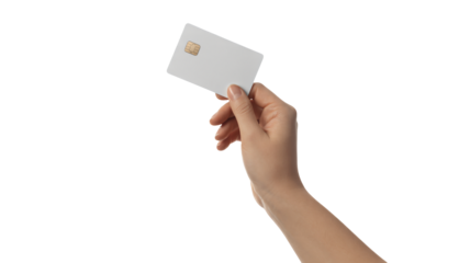 Hand holding credit card ready for payments and online shopping
