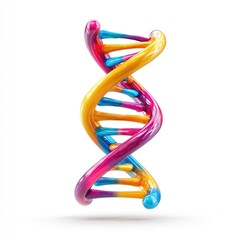 Vibrant 3D DNA helix