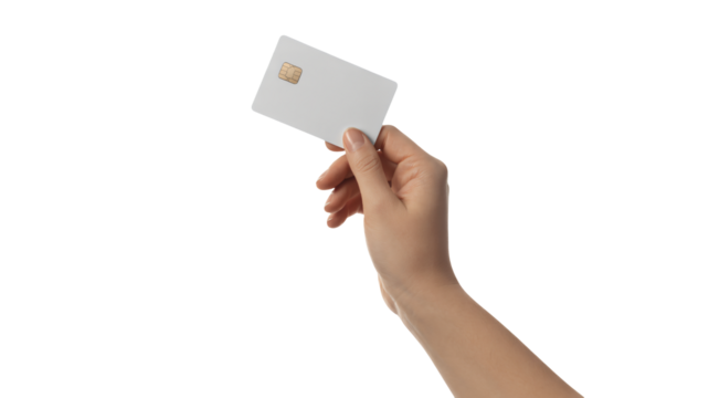 Hand holding credit card ready for payments and online shopping