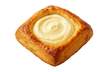 Fresh Cheese Danish Pastry Isolated on a Transparent Background