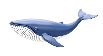 Obraz premium gentle giant of the deep a playful 3d whale model for childrens content, isolated on transparent background